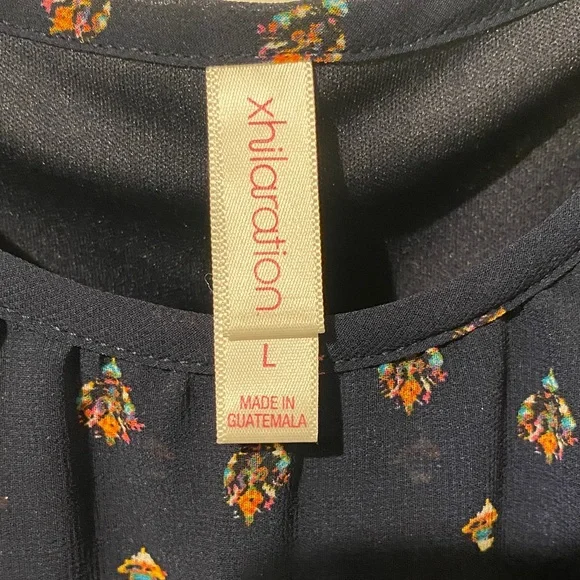 Maxi Dress Dark Blue with floral Accents - Picture 3 of 7